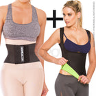 Combo Faja Cami Térmica Neopreno (Negro)+Super Afinador De Cintura (Negro) NEOPOWER