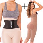 Combo Faja Body Súper Levanta Cola aplanador de Abdomen(MOCCA)+Super Afinador de Cintura(NEGRO) NEOPOWER