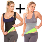 Combo Faja Cami Térmica(Negro)+Cinturilla (Gris) Térmica en Neopreno para Sudar NEOPOWER