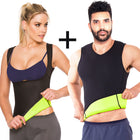 Combo Faja Cami Térmica para Ella (Negro) y para El (Negro) En Neopreno NEOPOWER
