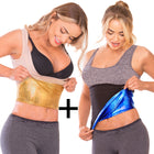 Combo Faja Camiseta Térmica Osmotex Dorado(Dorado) + Faja Cinturilla Térmica Osmotex Súper Reductora (Negro) NEOPOWER