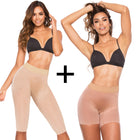 Combo Faja Short(Mocca) + Capri (Beige) Piernas Espectaculares Alta Compresión Powernet NEOPOWER